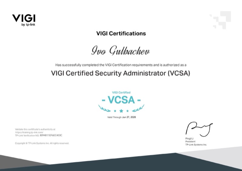 VIGI VCSA - Ivo Gulbachev