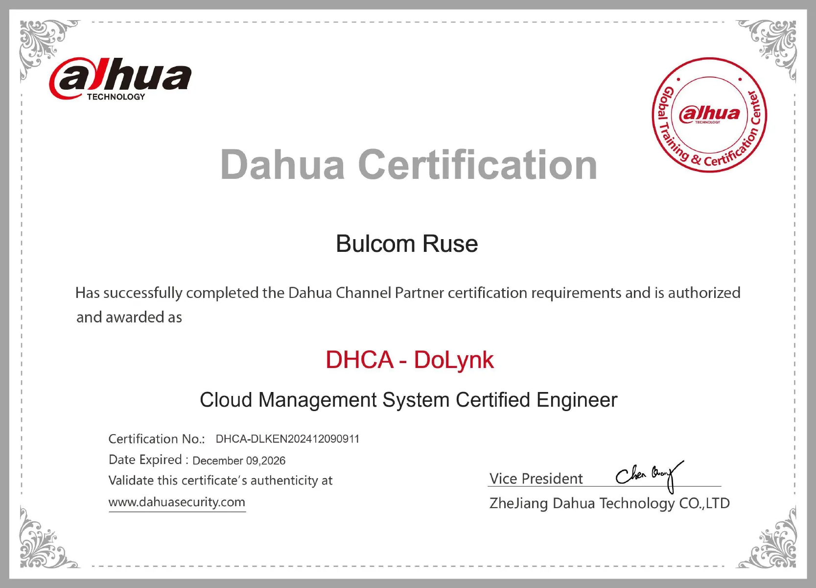 DHCA-DoLynk - Cloud Management System Certified Engineer
